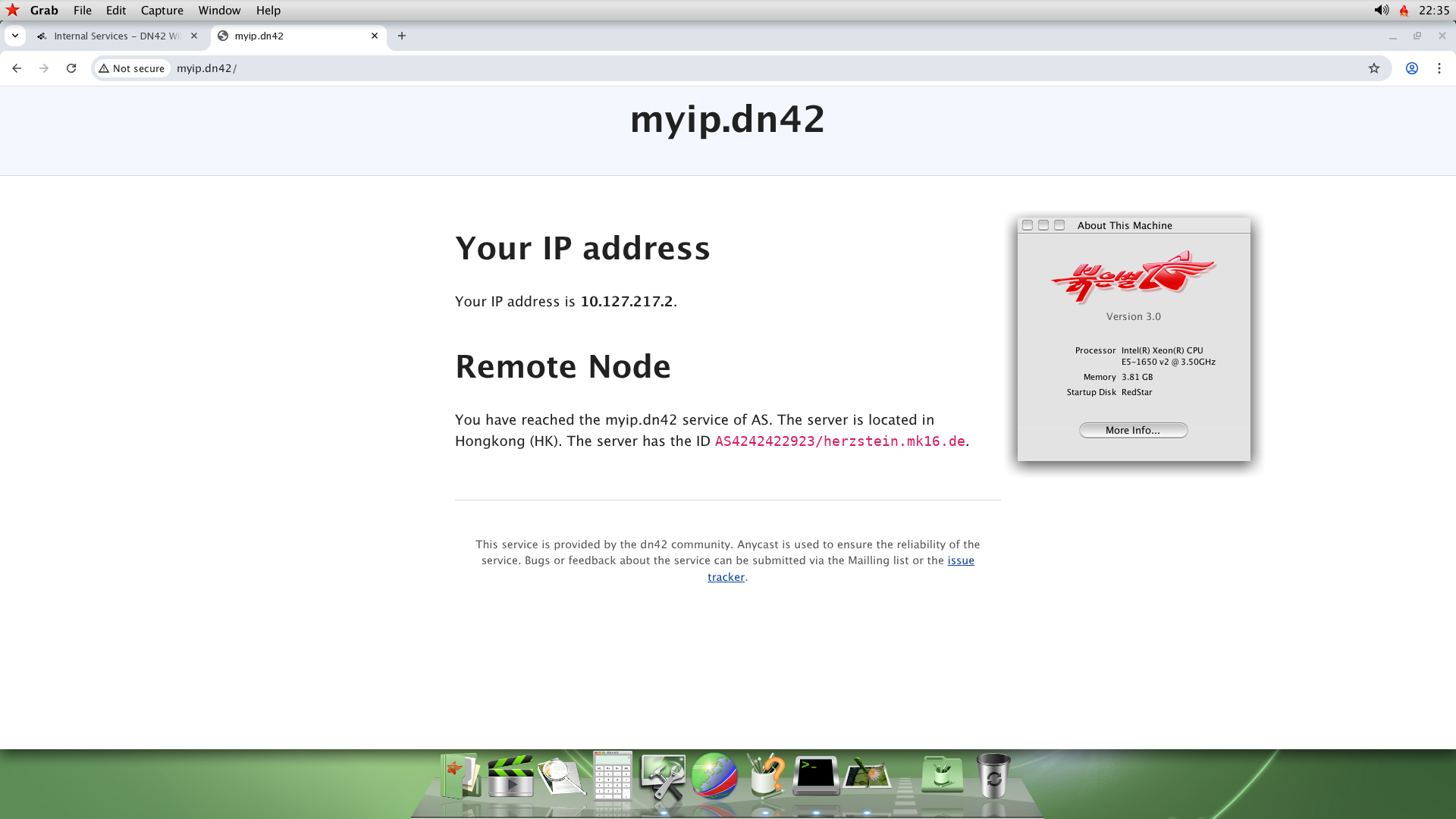 Access dn42 with latest Chromium on Red Star OS 3.0
